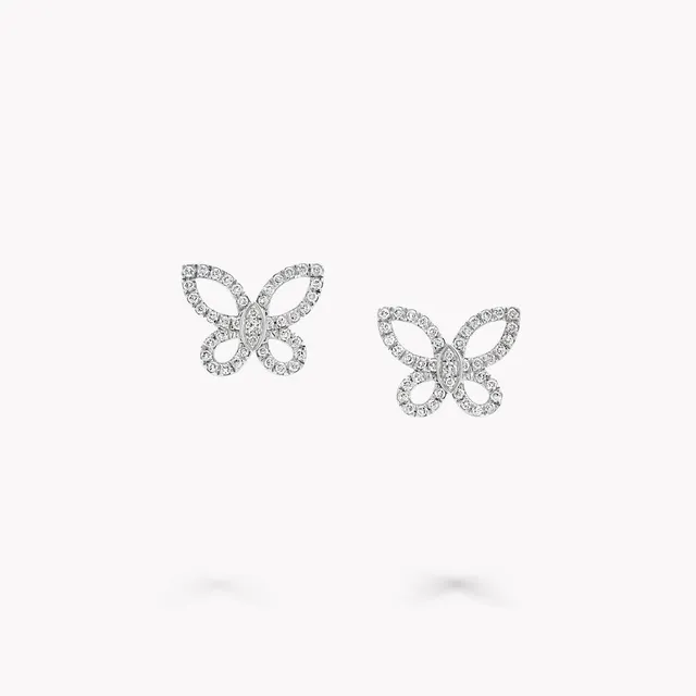 Earrings Mini Butterfly Silhouette Diamond