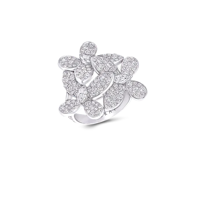 Кольцо Triple Pavé Butterfly Diamond Small