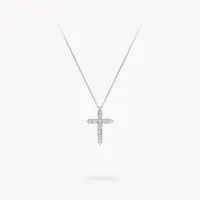 Pendant Round Diamond Cross Small