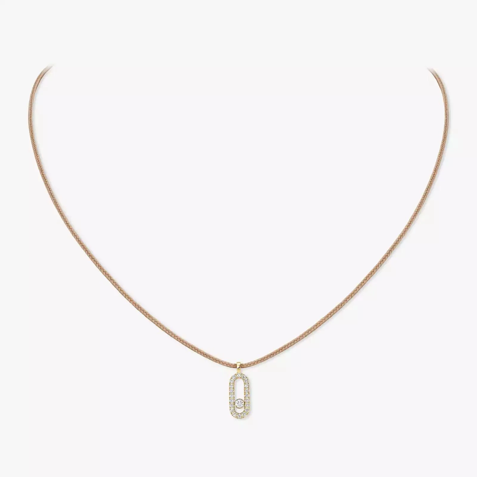 Halskette Messika CARE(S) Beige Cord Pavé — 1