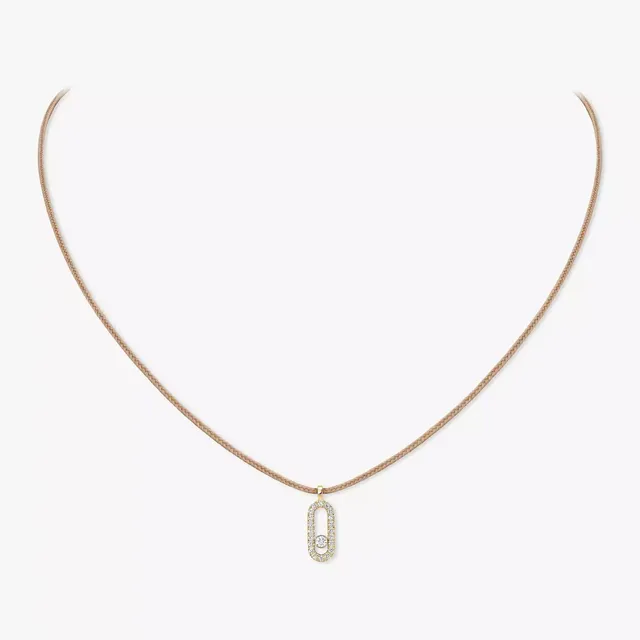 Náhrdelník Messika CARE(S) Beige Cord Pavé