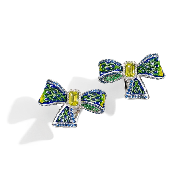 Earrings Ribbon Green
