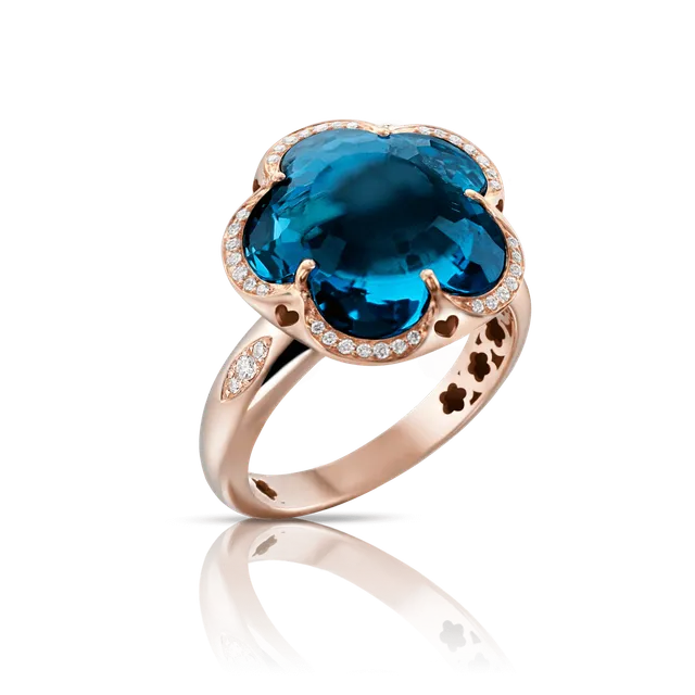 Prsten BON TON LONDON BLUE TOPAZ 14mm