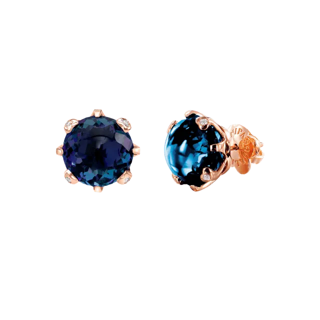 Náušnice Sissi o Amo London Blue Topaz