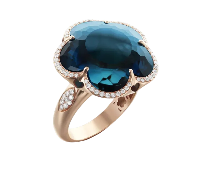 Prsten BON TON London BLUE Topaz XL