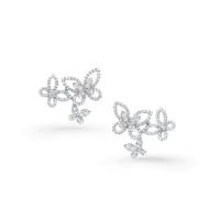 Earrings Triple Butterfly Silhouette