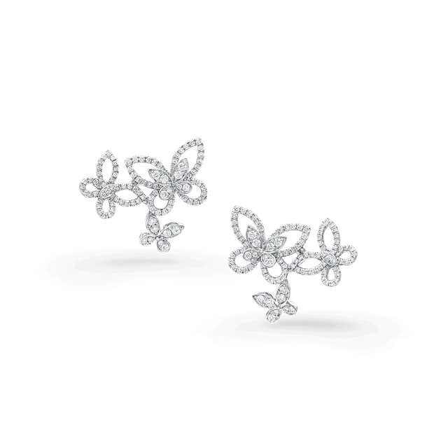 Náušnice Triple Butterfly Silhouette