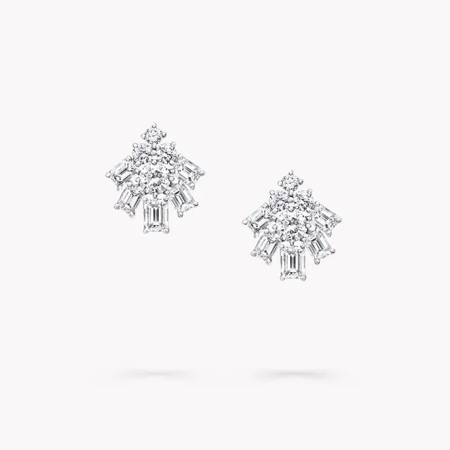Серьги Emerald Cut and Round Diamond