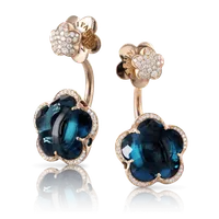 Ohrringe BON TON London BLUE Topaz 14MM — thumbnail 1