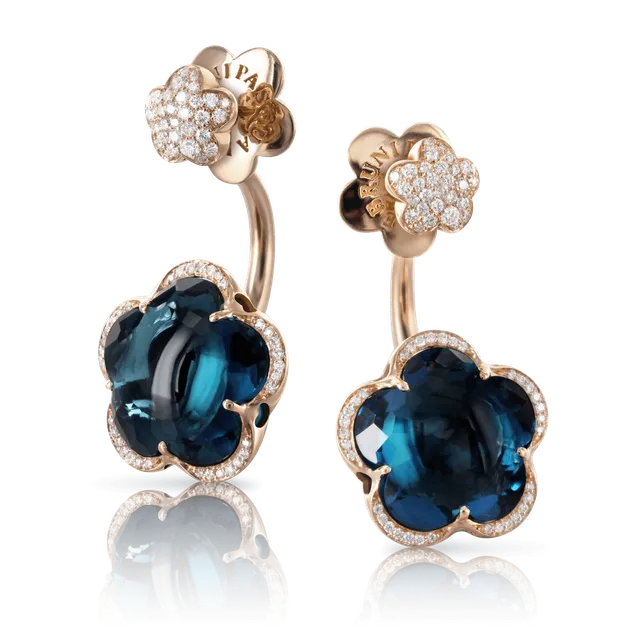 Серьги BON TON London BLUE Topaz 14MM