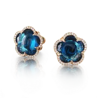 Серьги BON TON London BLUE Topaz 11MM — thumbnail 1