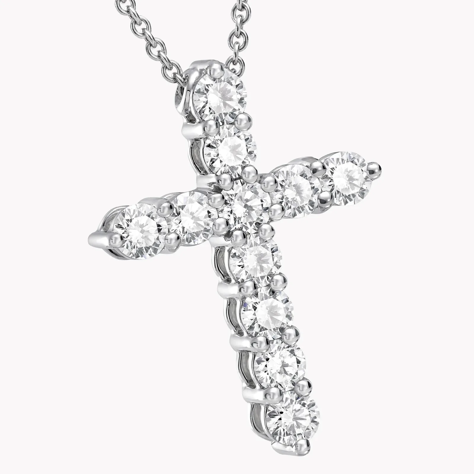 Pendant Round Diamond Cross Small — 2