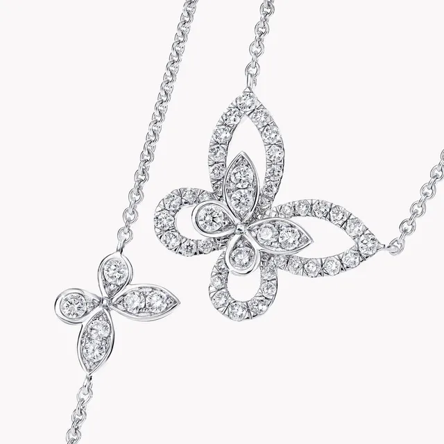 Náhrdelník Multi Butterfly Silhouette Diamond  — detail