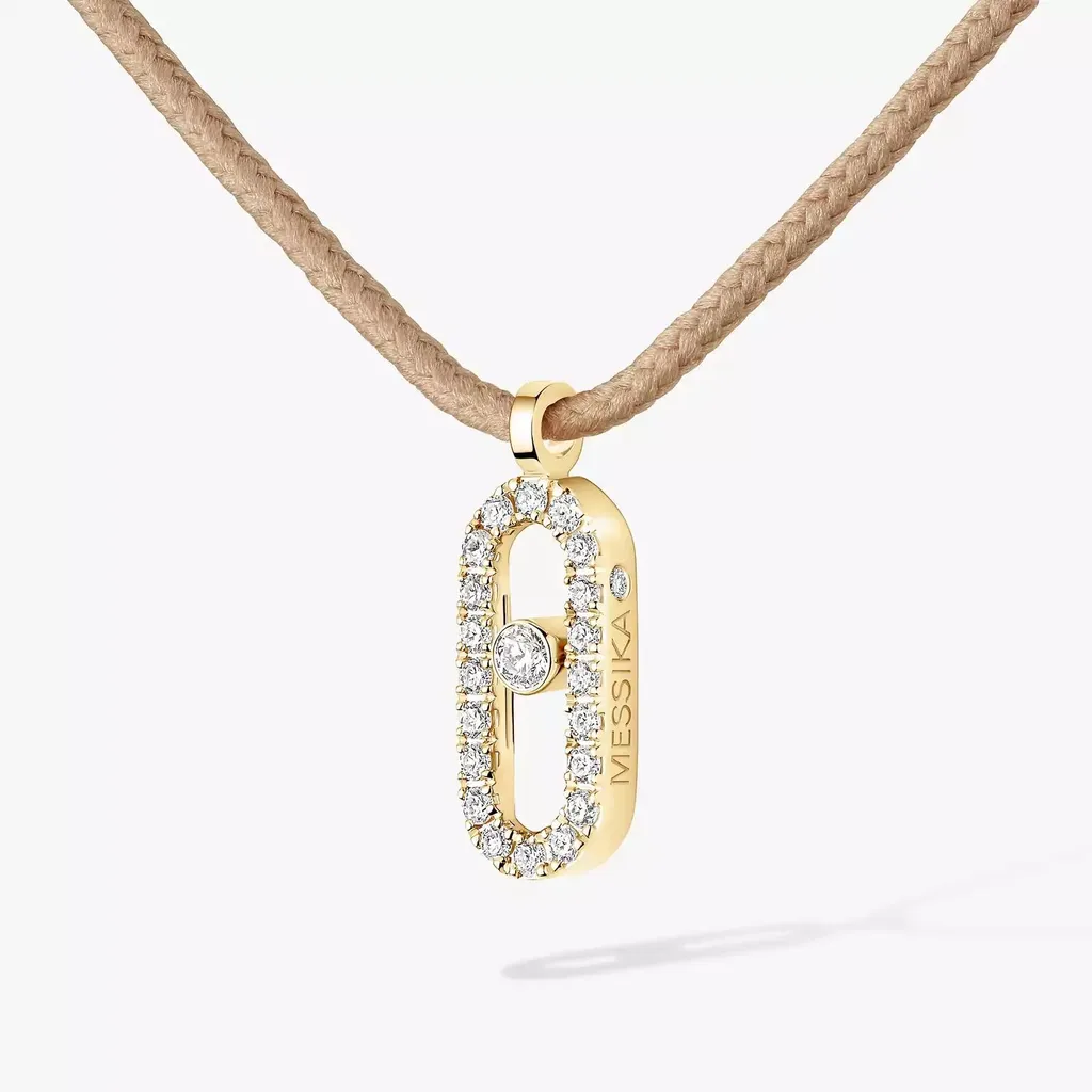 Náhrdelník Messika CARE(S) Beige Cord Pavé — detail