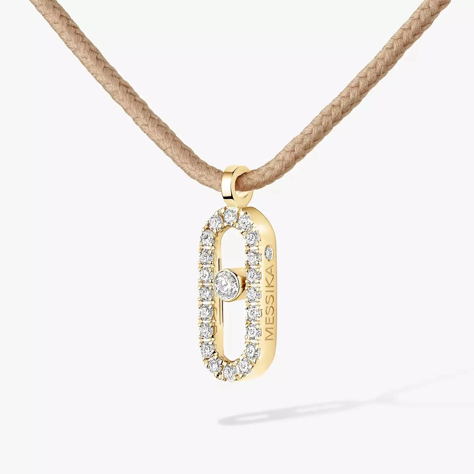 Halskette Messika CARE(S) Beige Cord Pavé — 2