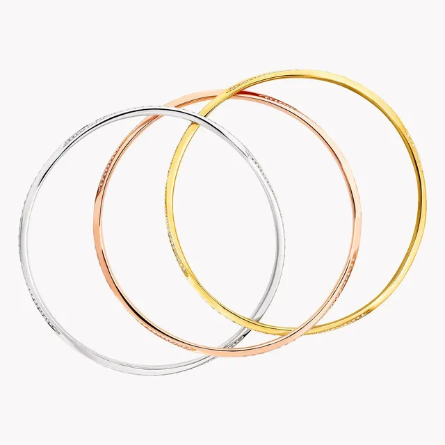 Armreif mit dreifacher Spirale und Diamant-Pavé — 3