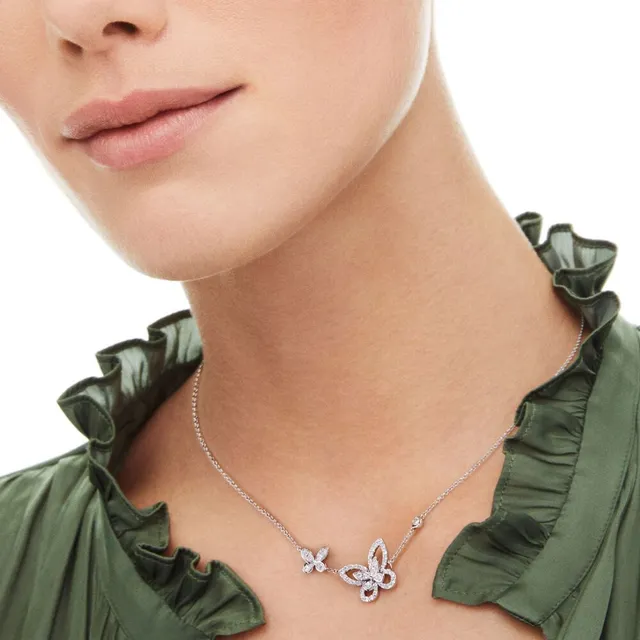 Anhänger Double Butterfly Silhouette Diamond — 3