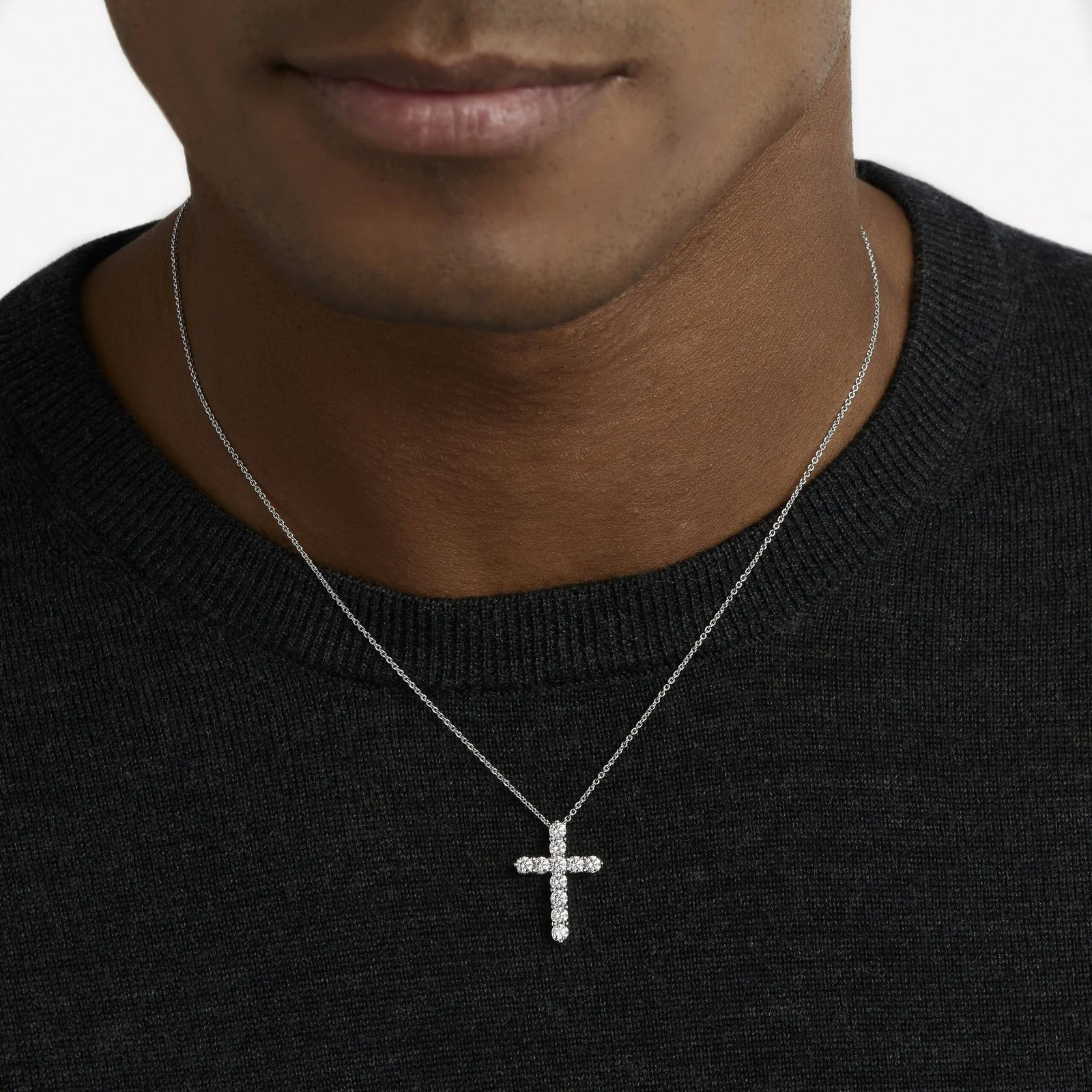 Pendant Round Diamond Cross Small — 4